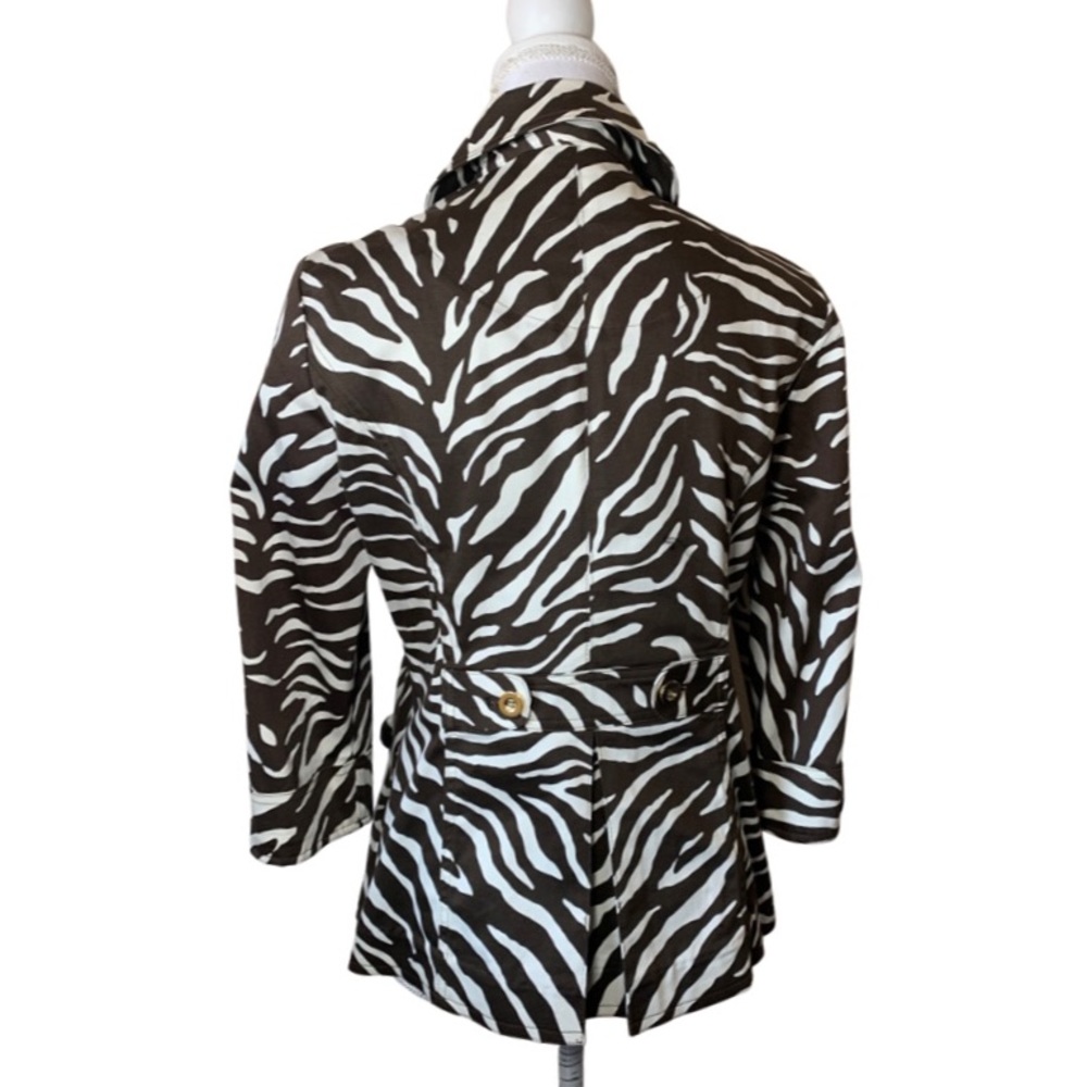 NWOT Charter Club Jacket. Small. Animal Print Brown and Off-White - Picture 5 of 9